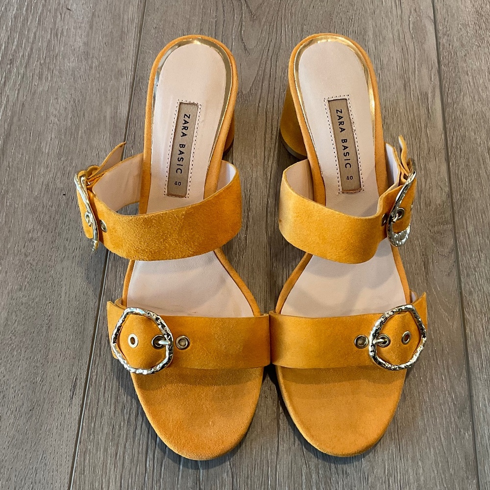 ZARA  Round Heel Buckle Mule Sandal  Size EU 40 NWOT - Picture 3 of 10